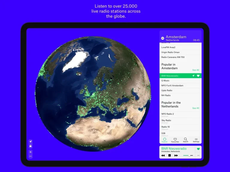 一款可收听全世界广播电台的网站-Radio Garden  地图化索引，快速找到所需电台并立即收听。